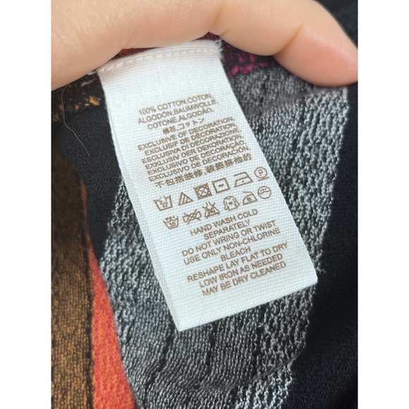 Free People Black Combo Stripe Embroidered Tank Shirt Size XS - Picture 10 of 14